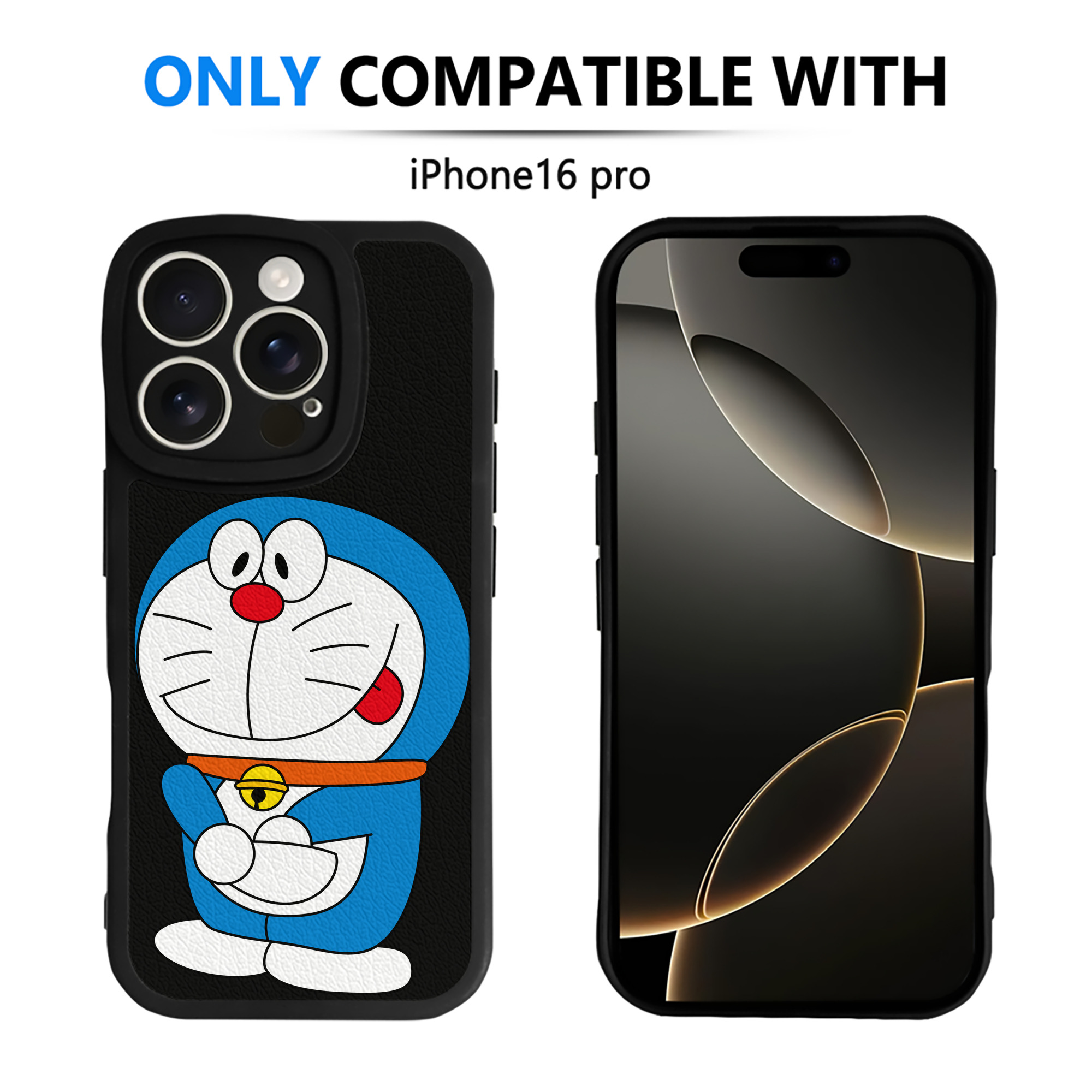 （画像用） ドラえもん Doraemon 【iPhone 16シリーズ対応】シリコンスマホケース（レザー調） 材質：シリコン